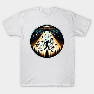 Mystical Alien Abduction and Bigfoot Encounter Adventure T-Shirt